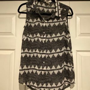 H and M Black and white sheer sleeveless shirt.